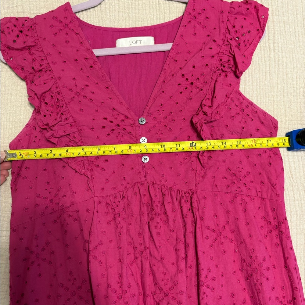 LOFT Pink Ruffle Dress - Picture 3 of 5